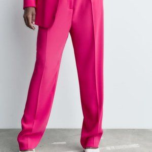 NWT S 4 Italian Handmade MOTEL Trouser Pant Fuchsia Pink Bootcut Relaxed leg Re